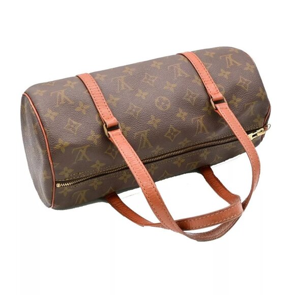 LOUIS VUITTON Logo PAPILLON 30 Hand Bag Monogram Leather Brown - Picture 6 of 14
